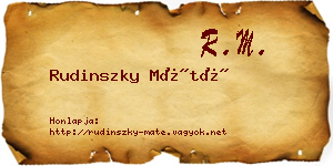 Rudinszky Máté névjegykártya