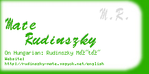 mate rudinszky business card